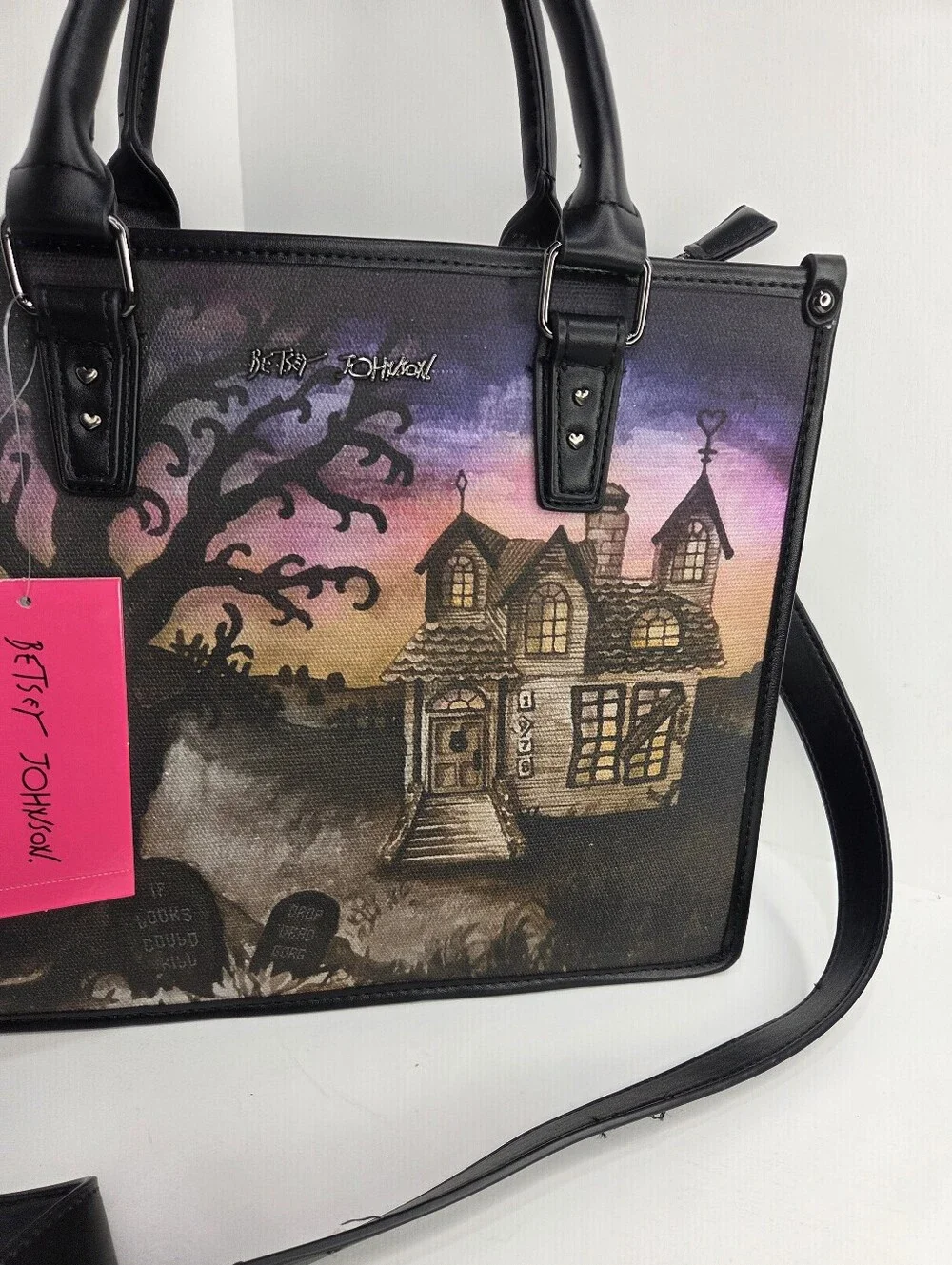 🖤▪️Betsey Johnson▪️ Boo & Breakfast Halloween Haunted House Tote Bag